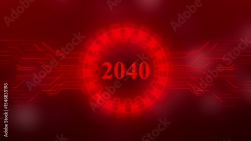 Concept of counting years. 2040 year symbol digital concept.