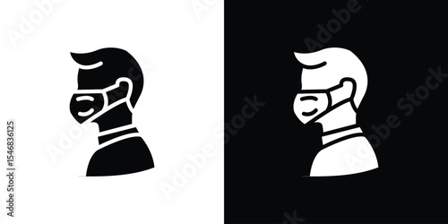 Person in mask icon of a flat style vector