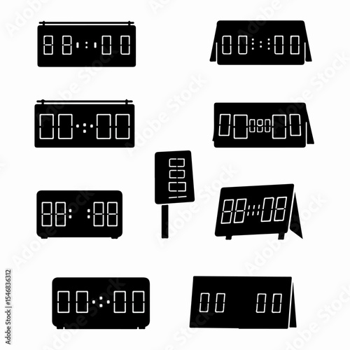Digital clocks showing different times collection