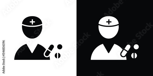 Pharmacist icon of a flat style vector