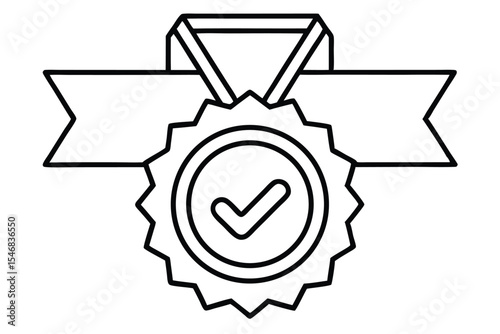 Medal Of Honor thin line and glyph solid icon. Editable stroke and perfect pixel isolated on transparent background