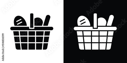 Picnic basket icon of a flat style vector