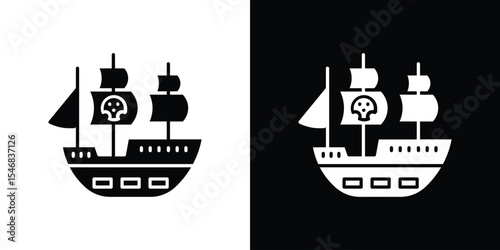 Pirate ship icon of a flat style vector