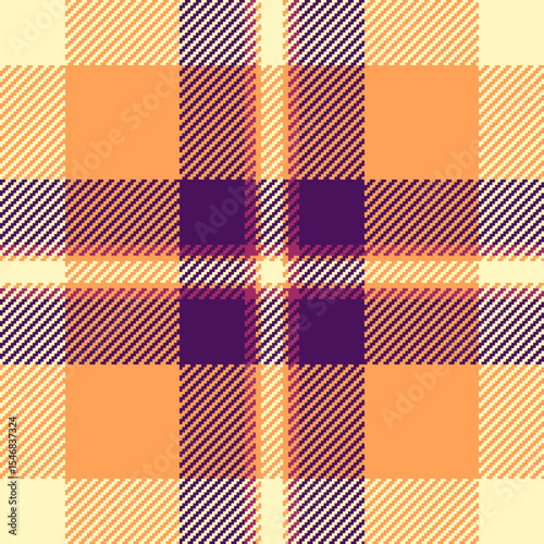 Vibrant autumnal plaid pattern in warm orange and deep purple hues.  Perfect for textile design, fall fashion, or website backgrounds.
