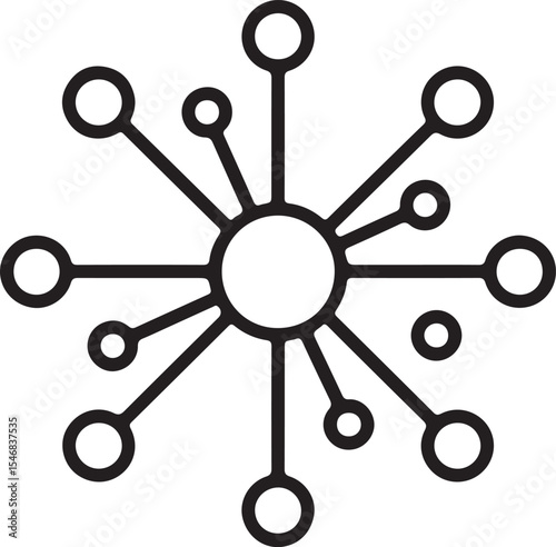 Network Connection Symbolizing Connectivity and Interlinking Data Nodes with a Central Hub in a Modern Design