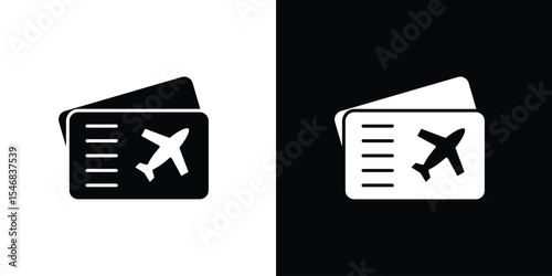 Plane Ticket icon of a flat style vector