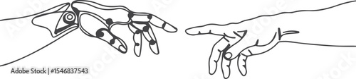 Creation of Adam Reimagined A Symbolic Representation of Humanity and Technology Intertwined in a Modern Artistic Interpretation