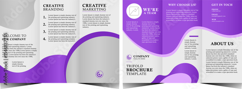 Modern trifold business brochure template, Corporate business trifold brochure template, Creative and Professional tri fold brochure vector design. minimal style trifold brochure design template