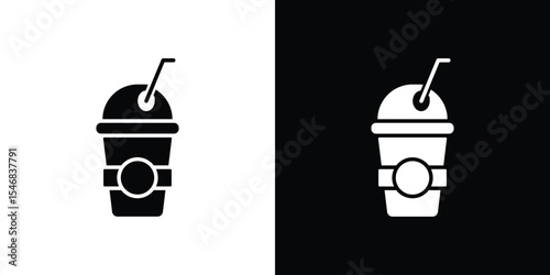 Plastic drinking cup icon of a flat style vector