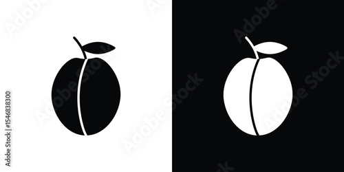 Plum icon of a flat style vector