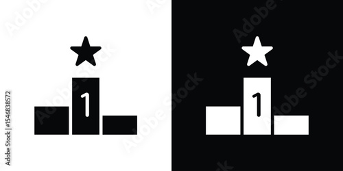 Podium star icon of a flat style vector