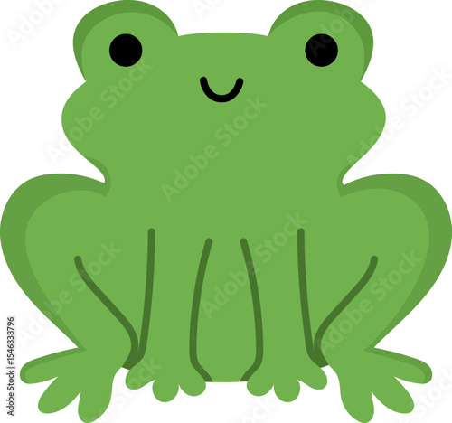 Vector frog icon. Magic creature clipart. Cute green toad character. Woodland fantasy animal. Forest fairy tale illustration isolated on white