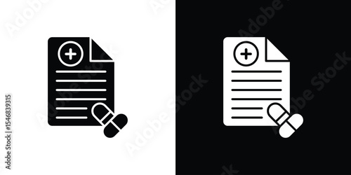 Prescription icon of a flat style vector