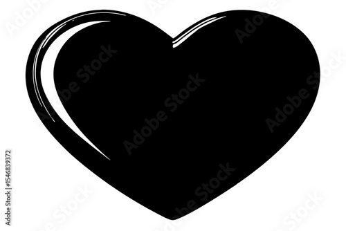 A shiny, red heart on a black background, a romantic 3D illustration symbolizing love and passion for Valentine's Day celebrations