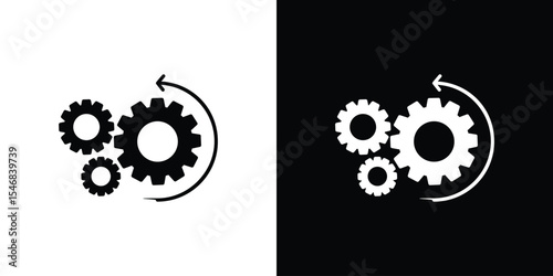 Processing icon of a flat style vector