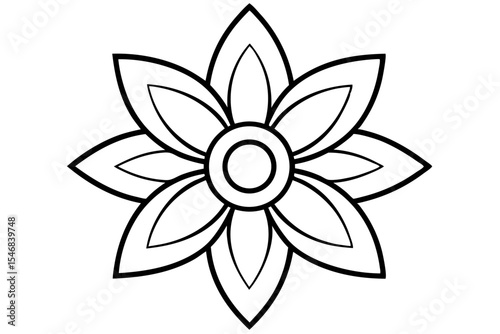 Abstract vector illustration of a floral lotus blossom design element