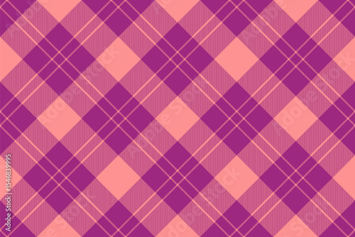 Stylish plaid pattern in vibrant purple and soft peach hues. A timeless design suitable for backgrounds, textiles, or creative projects. Versatile and visually appealing.