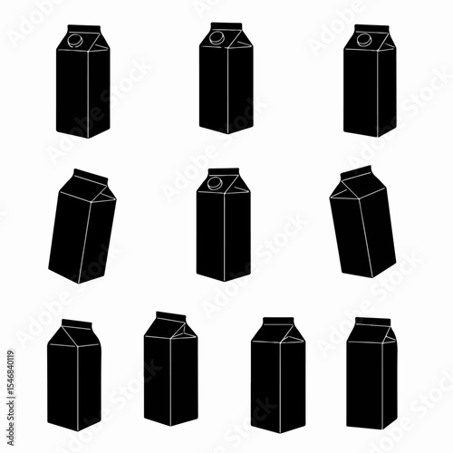Collection of various milk cartons shapes