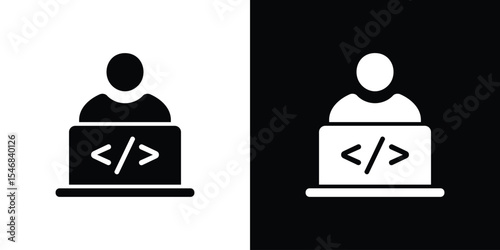 Programmer icon of a flat style vector