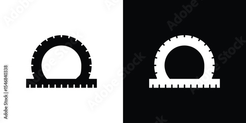 Protractor icon of a flat style vector