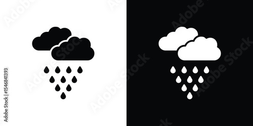 Raining icon of a flat style vector