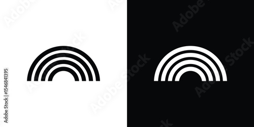 Rainbow icon of a flat style vector