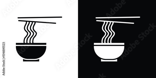 Ramen icon of a flat style vector
