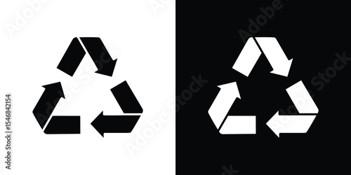 Recycling icon of a flat style vector