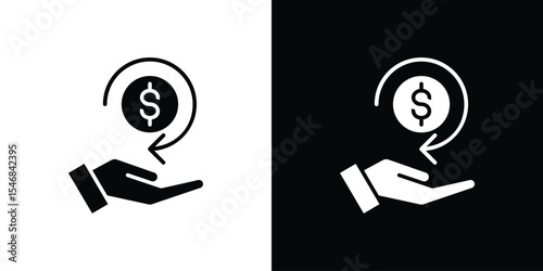 Refund icon of a flat style vector