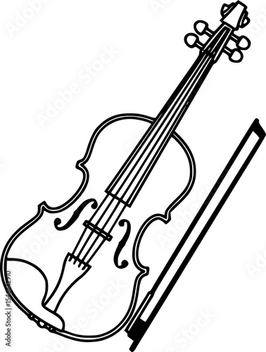 Minimalist violin outline icon
