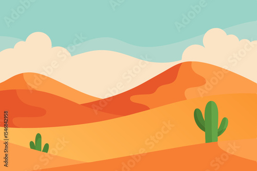 vector illustration of desert landscape
