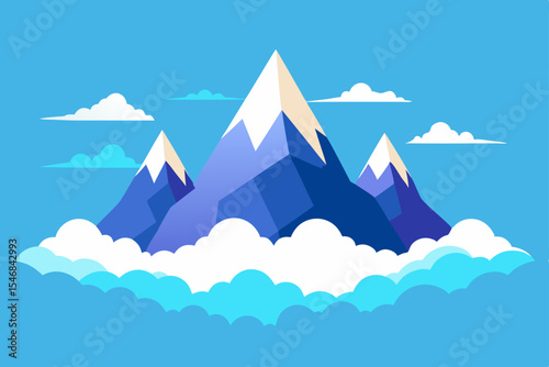 dreamlike mountains floating above the clouds
