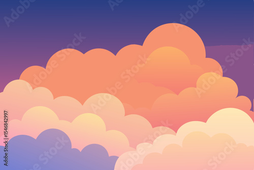 dreamy watercolor clouds in a sunset