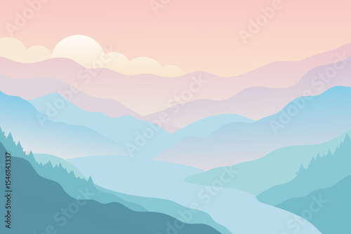 mountain landscape with clouds