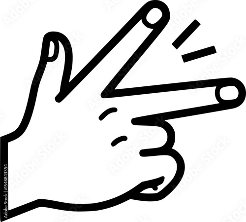 Minimalist icon of snapping fingers gesture