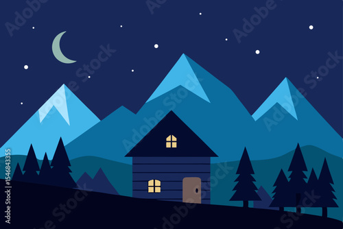 winter landscape with houses