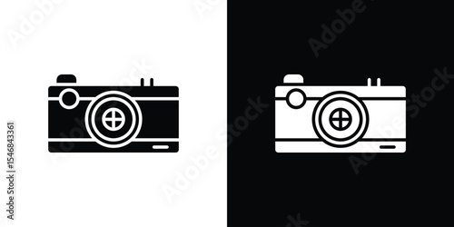 Retro camera icon of a flat style vector