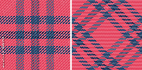 Vibrant pink  blue plaid patterns.  Perfect for textile design, fashion, home decor, or website backgrounds.