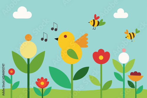 vector illustration of a spring background