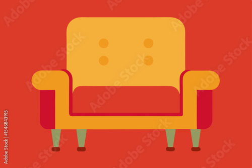 Red leather sofa isolated on white background, a comfortable piece of furniture for any contemporary living room