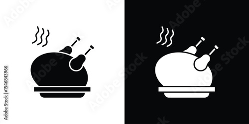 Roasted turkey icon of a flat style vector