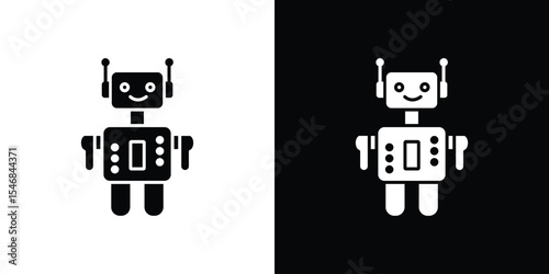 Robot icon of a flat style vector