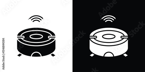 Robot vacuum cleaner icon of a flat style vector