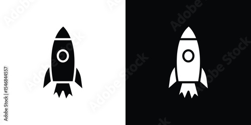Rocket icon of a flat style vector