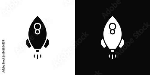 Rocket icon of a flat style vector