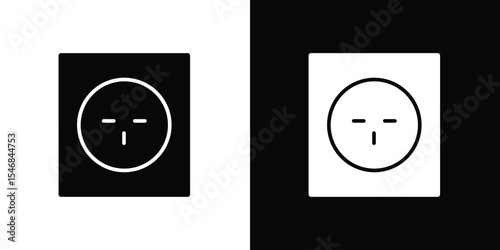 Round socket icon of a flat style vector