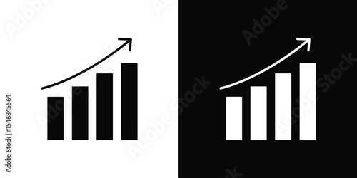 Sales growth icon of a flat style vector