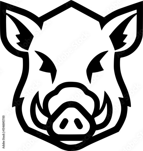 Minimalist boar head icon design
