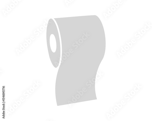 Simple, minimalist illustration of a toilet paper roll.  Perfect for hygiene, cleanliness, or bathroomrelated designs.