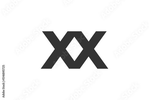 XX creative geometric initial based modern and minimal logo. Letter x x trendy fonts.